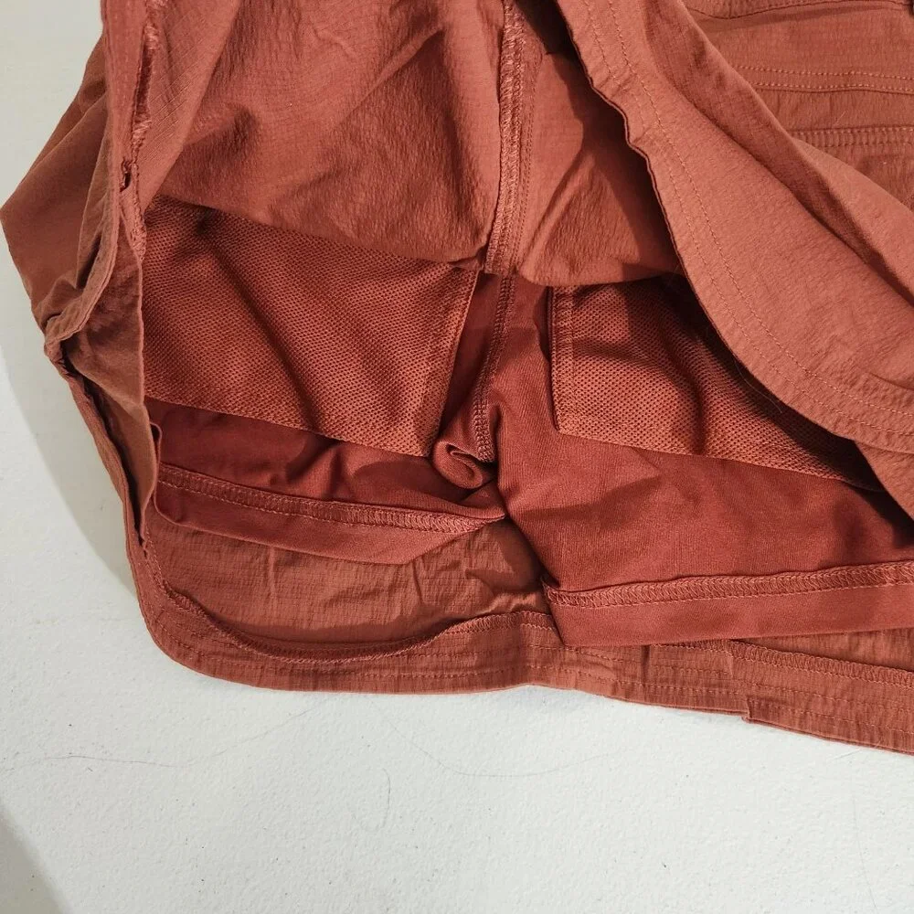 Prana Womens Rust Orange Button Closure Skort Size 2 Lightweight Cotton Skort - Picture 4 of 11